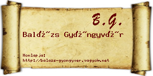 Balázs Gyöngyvér névjegykártya