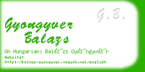 gyongyver balazs business card